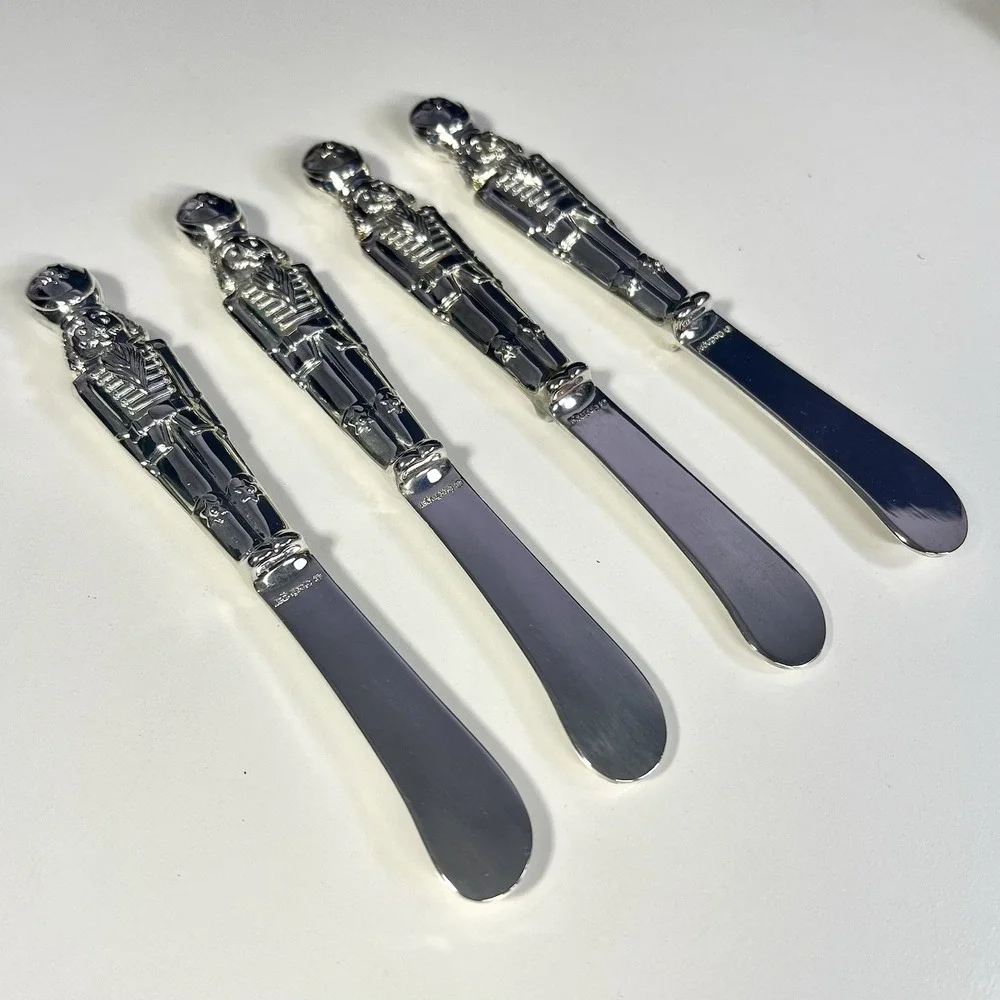 Silver Treasures Godinger Toy Soldier Knife Set of 4 Cheese Butter Spread‎ XMAS